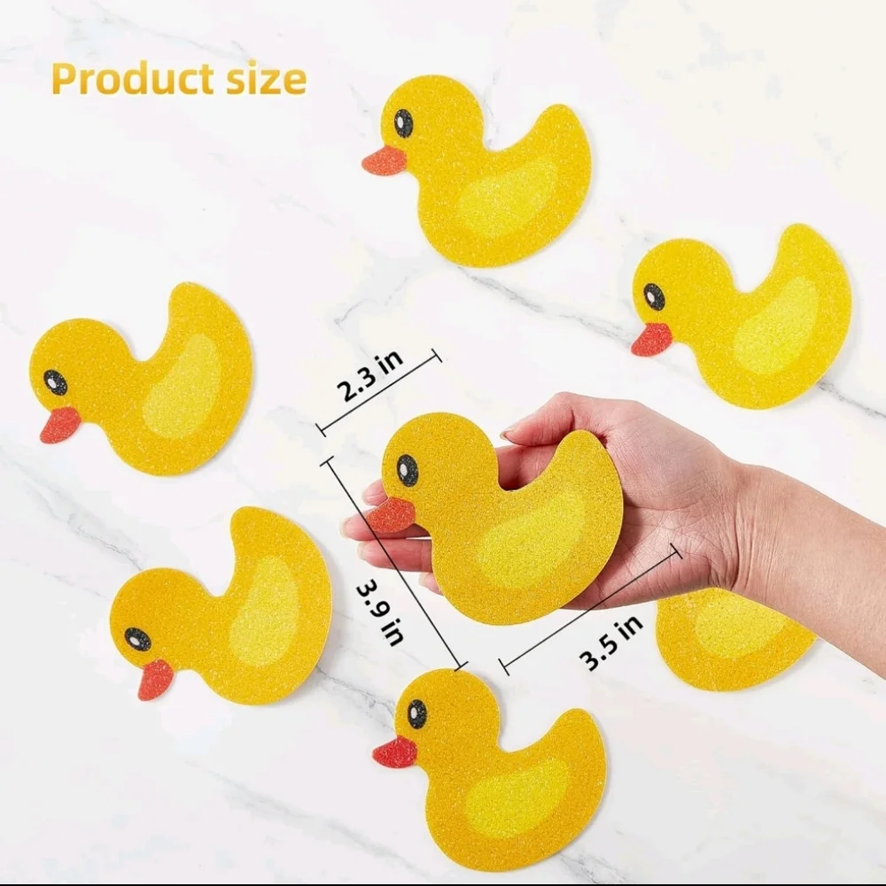 20 PCS Non Slip Bathtub Stickers, Cute Yellow Duck Shower Tub Kid Safety
